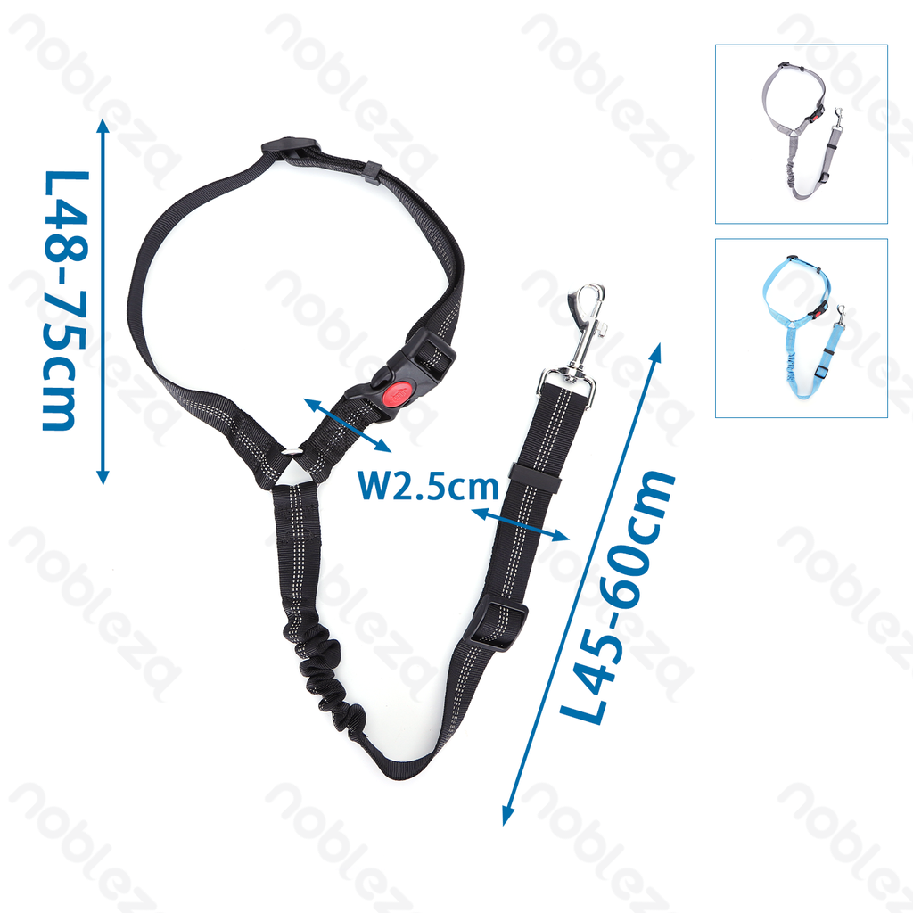 [B40707A1R] Nobleza : appui-tête et ceinture de sécurité pour chiens