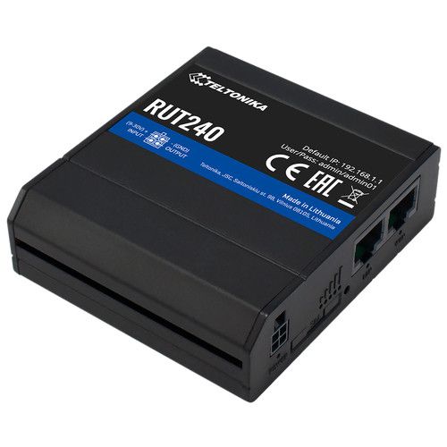 Routeur 4G Smappee Teltonica RUT241 avec 2 ports Ethernet, livré avec un support pour rail DIN