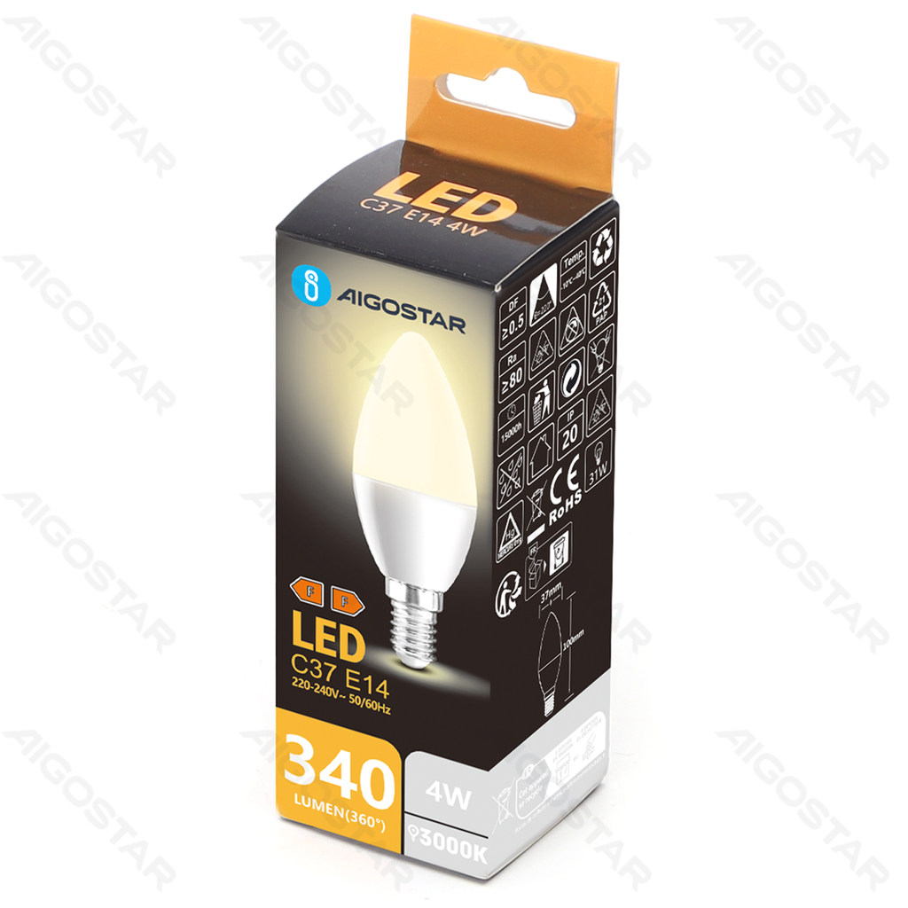 [B10105ZSD] LED C37 E14 4W 3000K