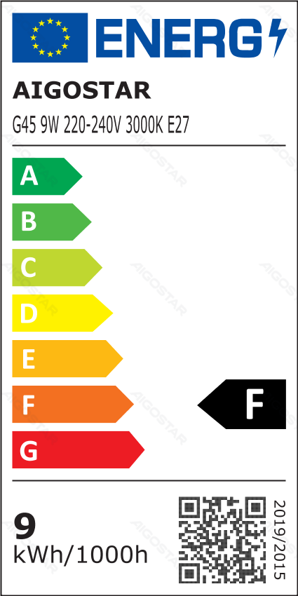 LED G45 E27 9W 3000K