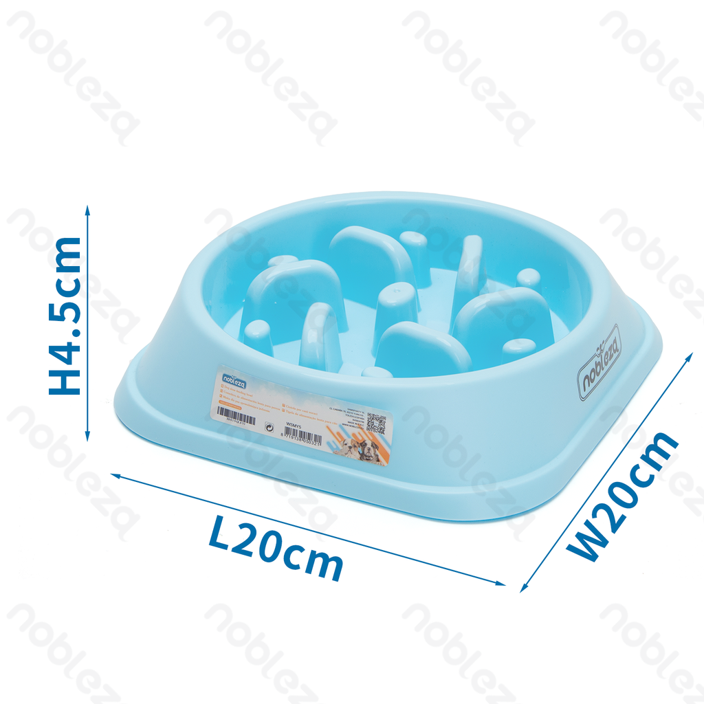 [B40703WSM] Nobleza Blue Anti-Gulping Pet Bowl