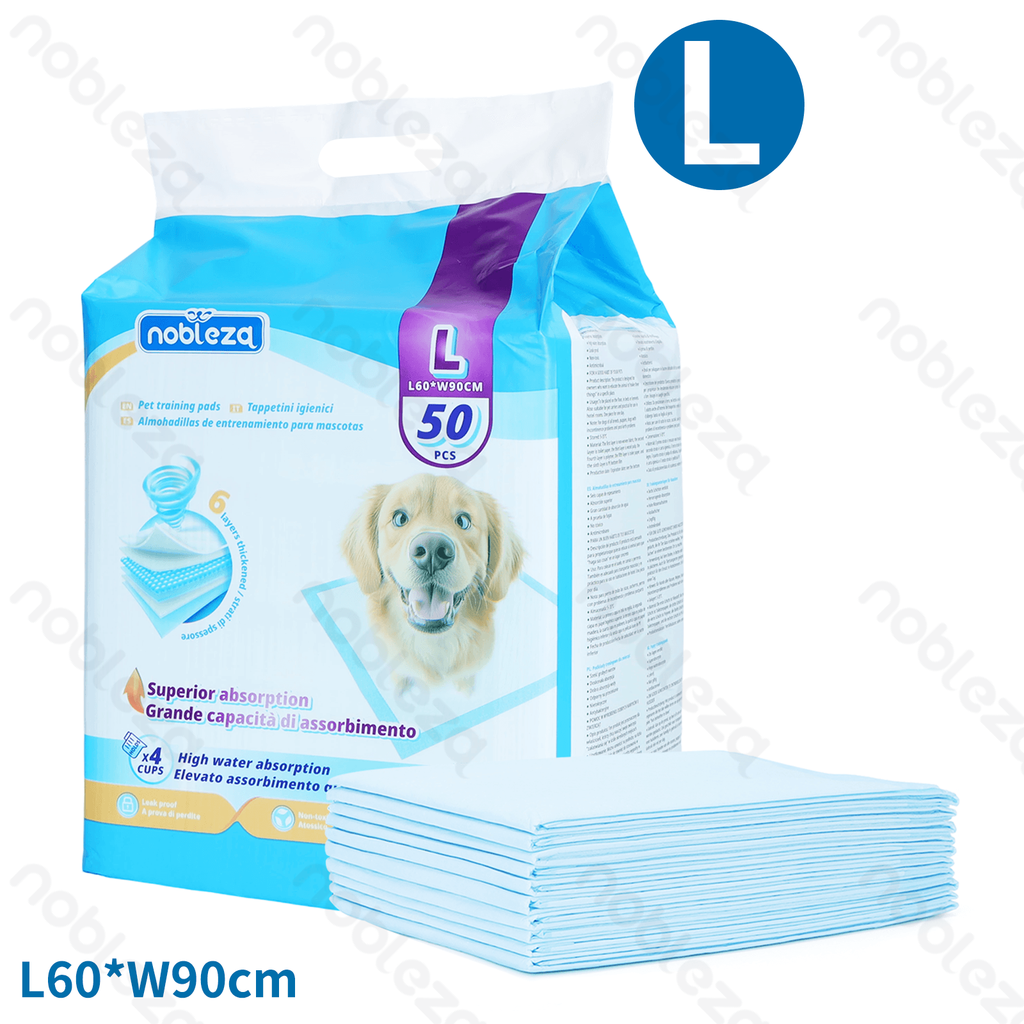 [B40704WQF] Aigostar Pet pad L L60*W90cm White&Blue 50pcs