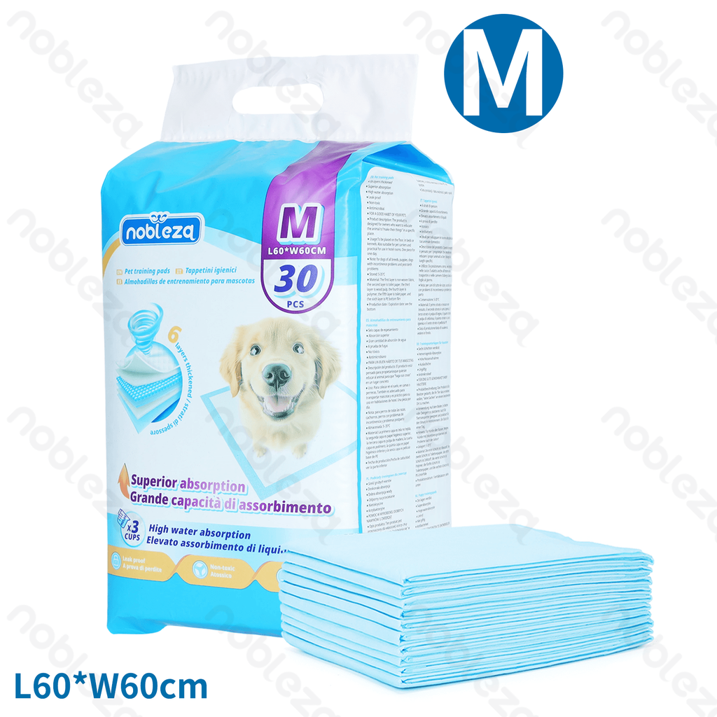 [B40704WQC] Nobleza Pet pad M L60*W60cm White&Blue 30pcs