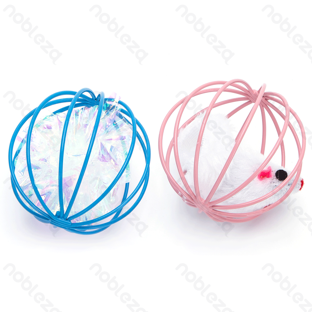 [B40307WDV] Nobleza Mouse/Paper Ball in a Wire Cage
