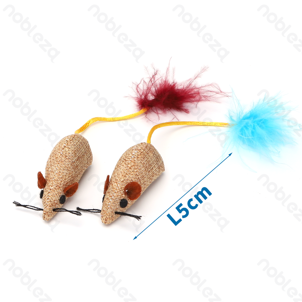 [B40307WBT] Nobleza Coarse Linen Mouse Toy