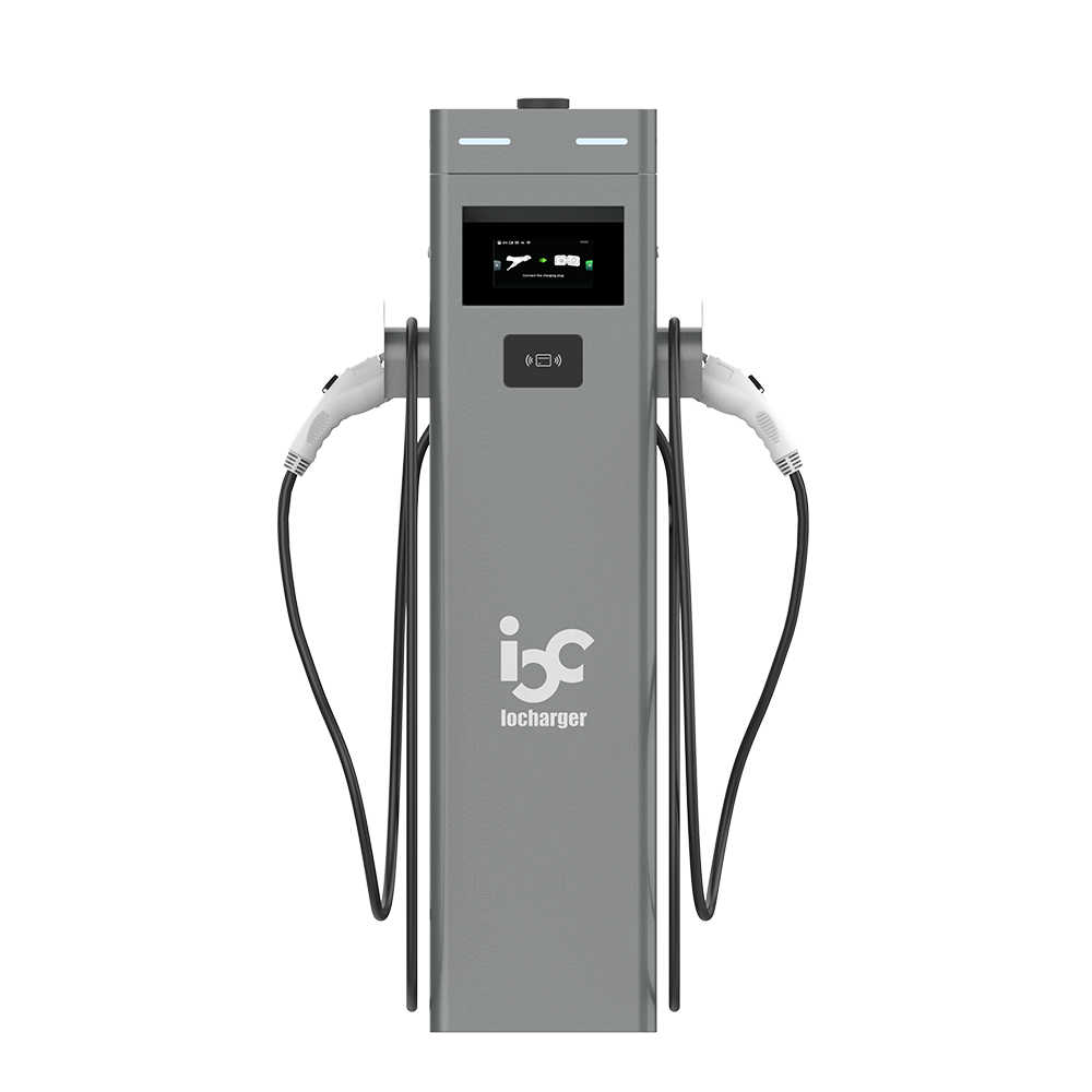 [IOCAP26-22T-NEW] Duale Wechselstrom-Ladestation auf Sockel OCPP 2x22 kW mit 5 m Kabel
