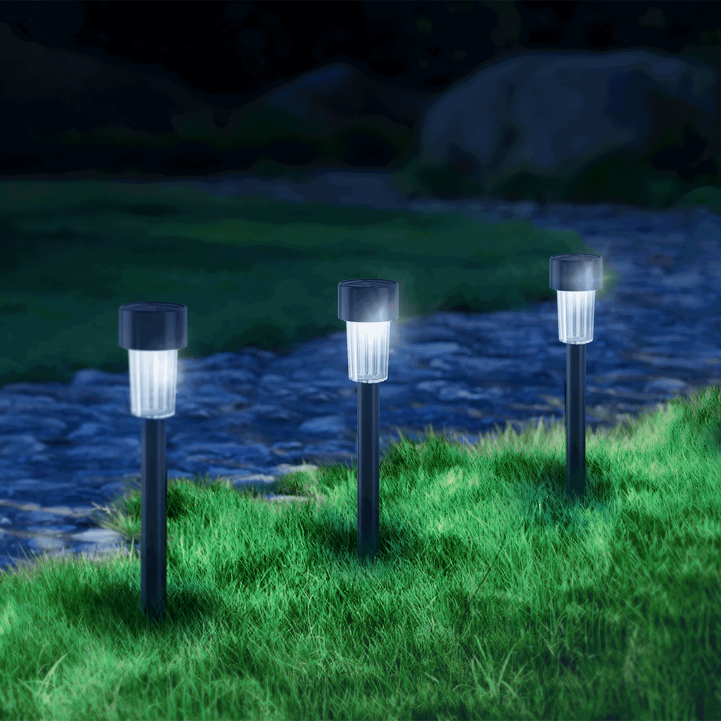 [B10201O03] LED Solar Sfeervolle Gazonverlichting Kunststof Recht 6500K