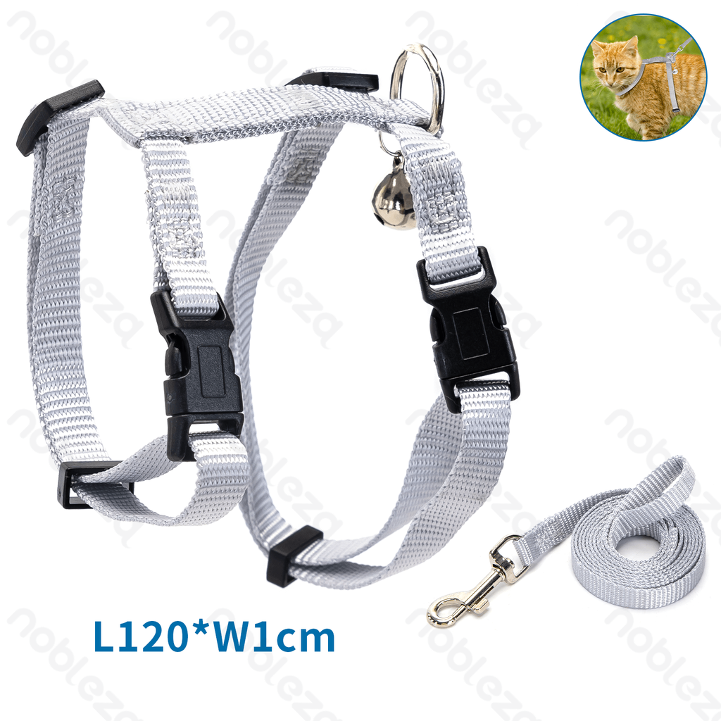 [B40306QV4] Nobleza CAT RACER CHEST STRAP LEASH:1.0*120CM NECK CIRCUMFERENCE:20-33CM CHEST CIRCUMFERENCE:26-45CM GRAY 1PC BAG