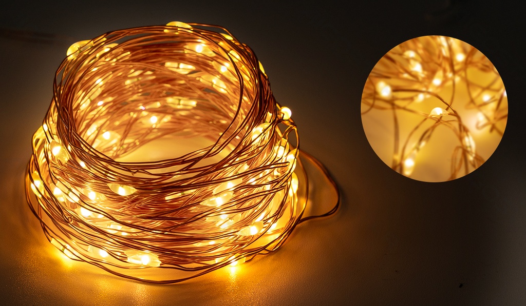 [B10202H8L] Aigostar LED Solar Koperdraad Lichtsnoer 2700K