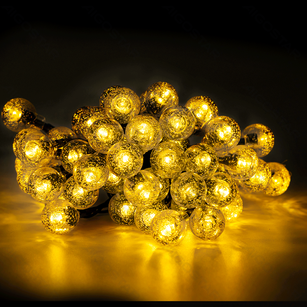 [B10202H8X] Guirlande lumineuse solaire à bulles LED 2700K