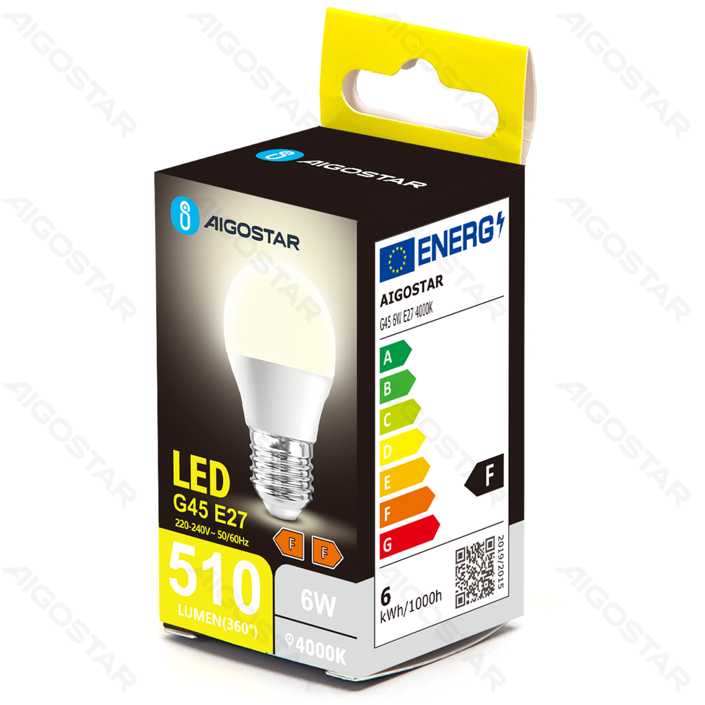 [B10105MQV] LED G45 E27 6W 4000K