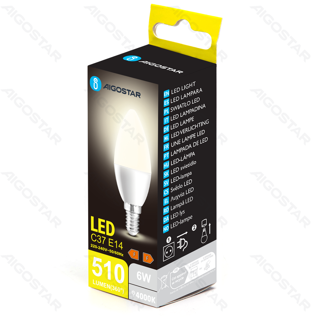 LED C37 E14 6W 4000K