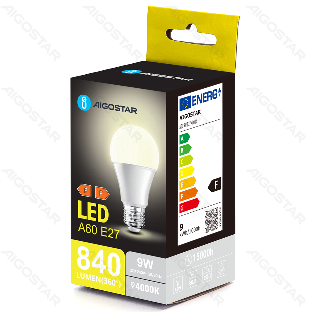 [B10105MQI] LED A60 E27 9W 4000k