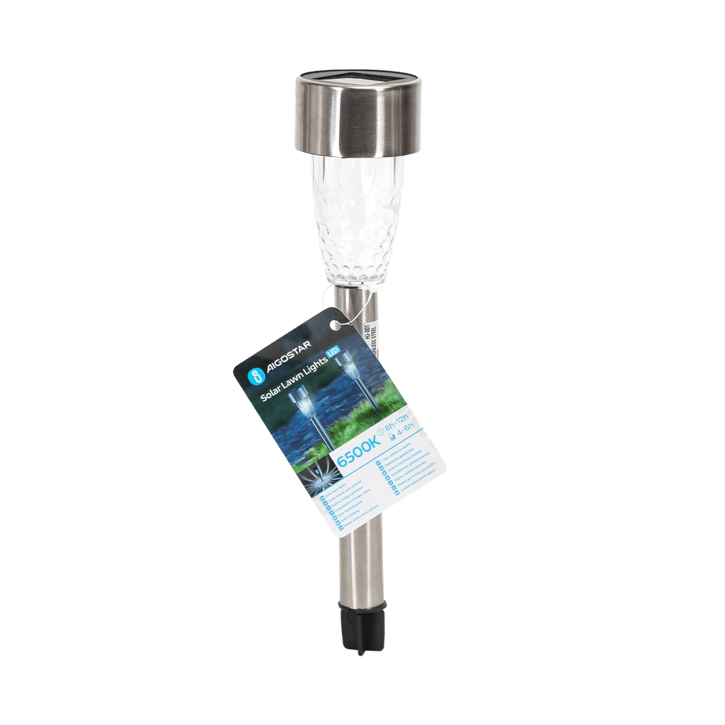 [B10201O02] LED Solar Gazonverlichting RVS Bonenpatroon 6500K