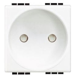 [0187100] Stopcontact Light - 2P - 10/16A - 250V - afgeschermde klemmen - 2 modules