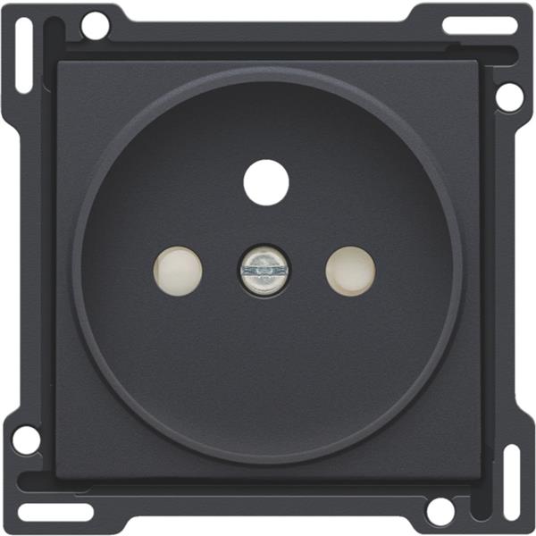 [3734696] NIKO - Centraalplaat stopcontact met penaarde, 21mm, antraciet - 122-66101