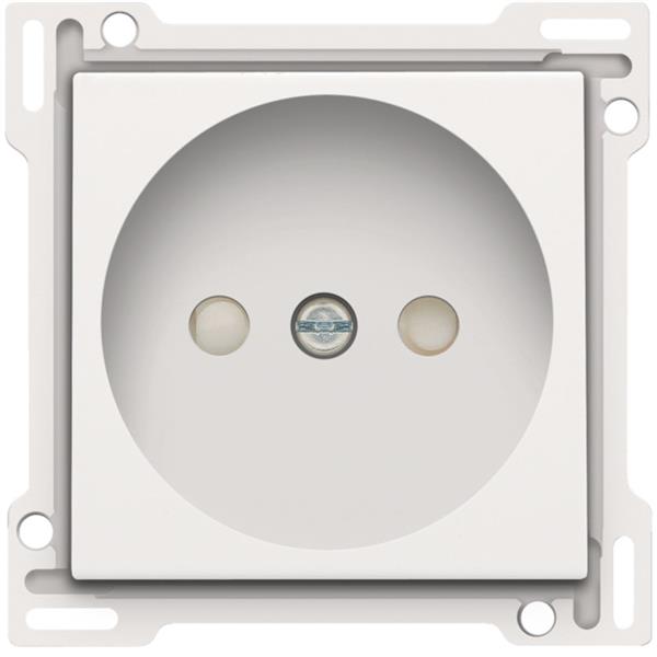 [3734882] NIKO - Centraalplaat stopcontact zonder aarding, 21mm, wit staal - 154-66501