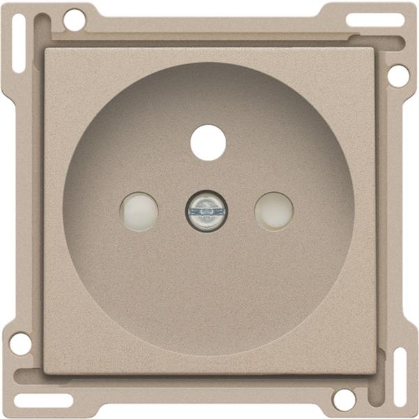 [3734946] NIKO - Centraalplaat stopcontact met penaarde, 28,5mm, champagne - 157-66601