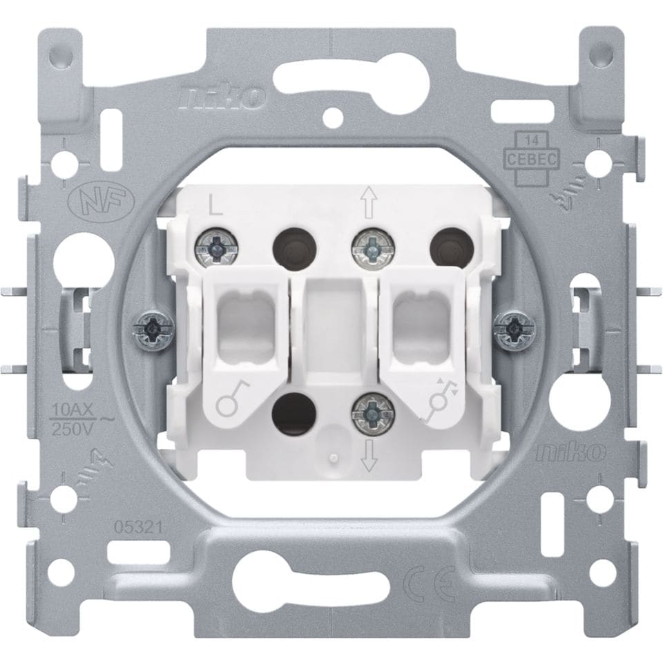 NIKO - Sokkel rolluikschakelaar 10a, elektrisch gescheiden, schroef - 170-05900
