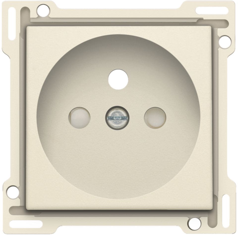 [3771067] NIKO - Centraalplaat stopcontact met penaarde, 28,5mm, crème - 100-66601
