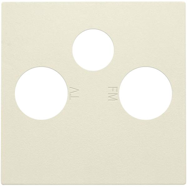 [3771090] NIKO - Centraalplaat 2 Enkelvoudige coaxaansl. vr tv/fm en 1 satellietaansl., crème - 100-69551