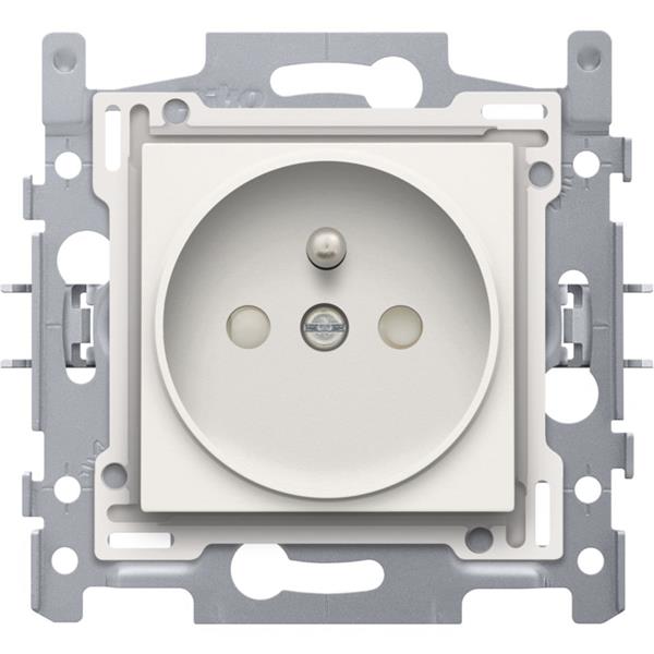 [3771158] NIKO - Stopcontact met penaarde, 21mm, samengesteld, schroefklemmen, wit - 101-66100
