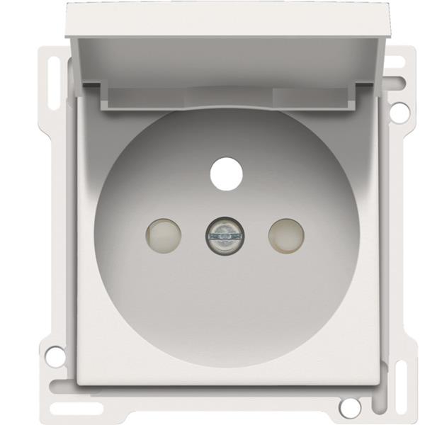 NIKO - Centraalplaat stopcontact met klapdeksel, penaarde, 28,5mm, wit - 101-66603