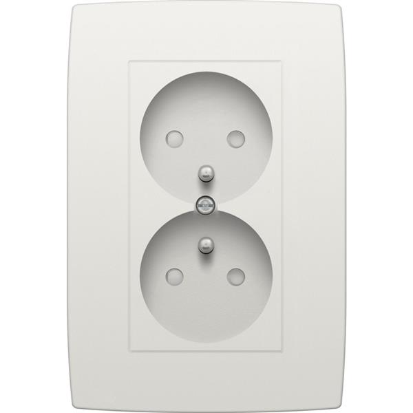 [3771175] NIKO - Dubbel verticaal stopcontact met penaarde, 31,5mm, voll. toestel, wit - 101-67700