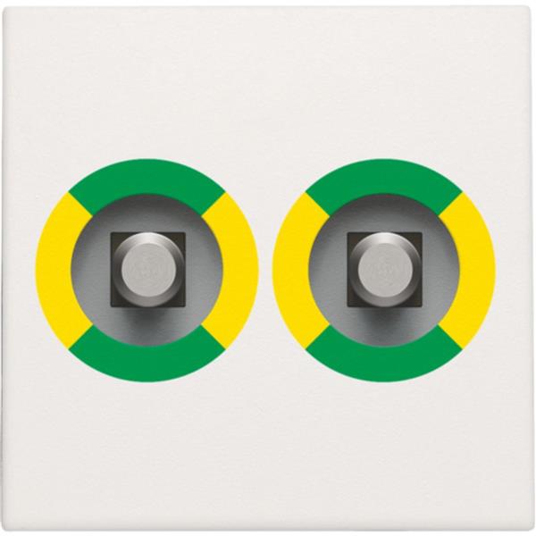 NIKO - Centraalplaat stopcontact met dbbl potentiaalvereffeningscontact, wit - 101-69512