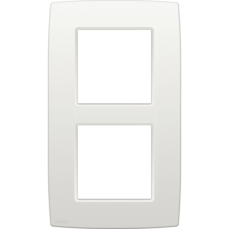 NIKO - Tweevoudige afdekplaat met 60mm centerafstand, verticaal, wit - 101-76200