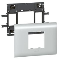 DLP houder alu 2 modules deksel 85mm Mosaic enkelvoudig