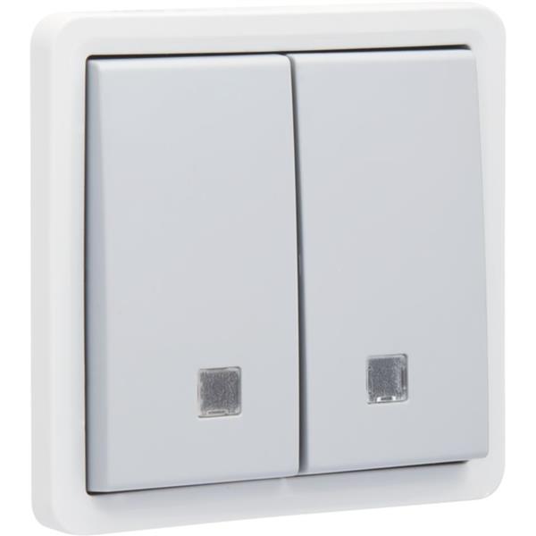 NIKO - Spuitwaterdichte, verlichtbare 2-Voudige drukknop 10a, no/nc, schroef - 700-35100
