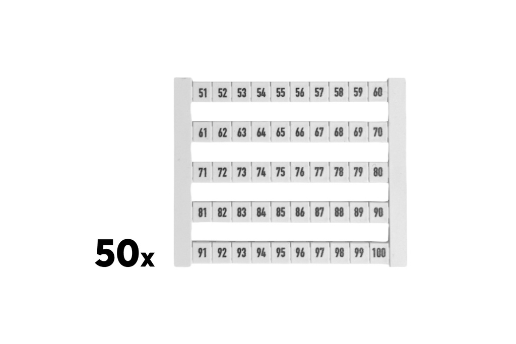 [200206] Marqueur de terminal Weidmüller DEK 51-100 (50 pièces)