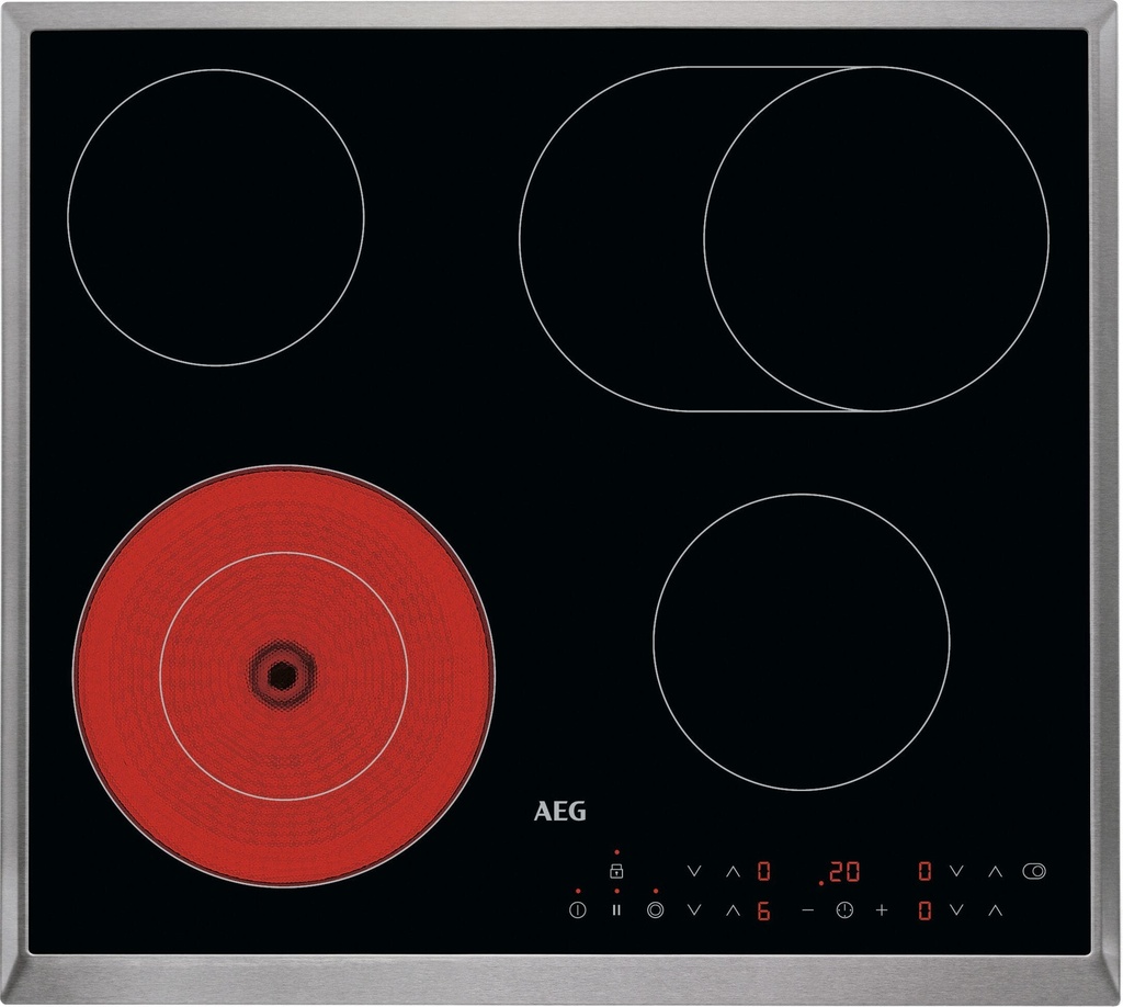 [4046657] AEG Kookplaat vitro 58cm 4 zones inox rand