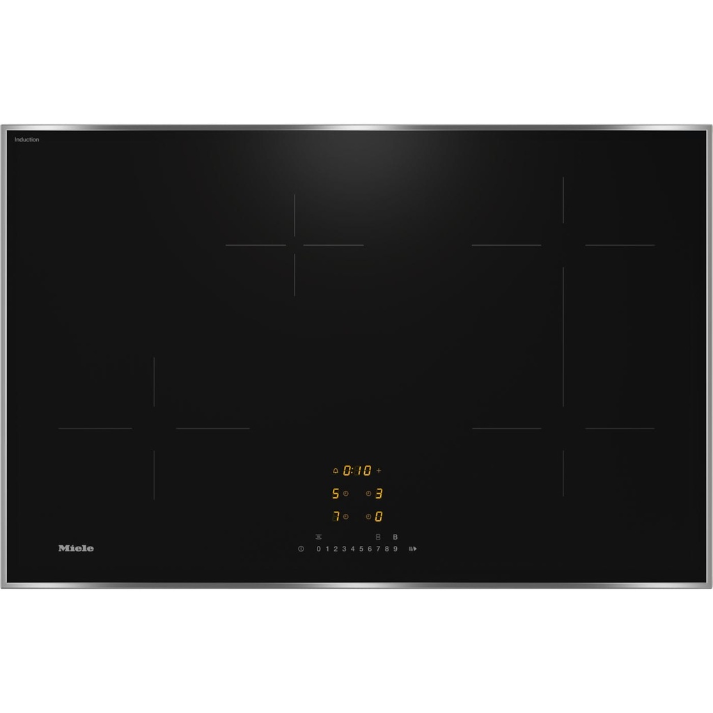 Inductiekookplaat 80cm, 4 zones (1 Flex), Con@ctivity, inox rand