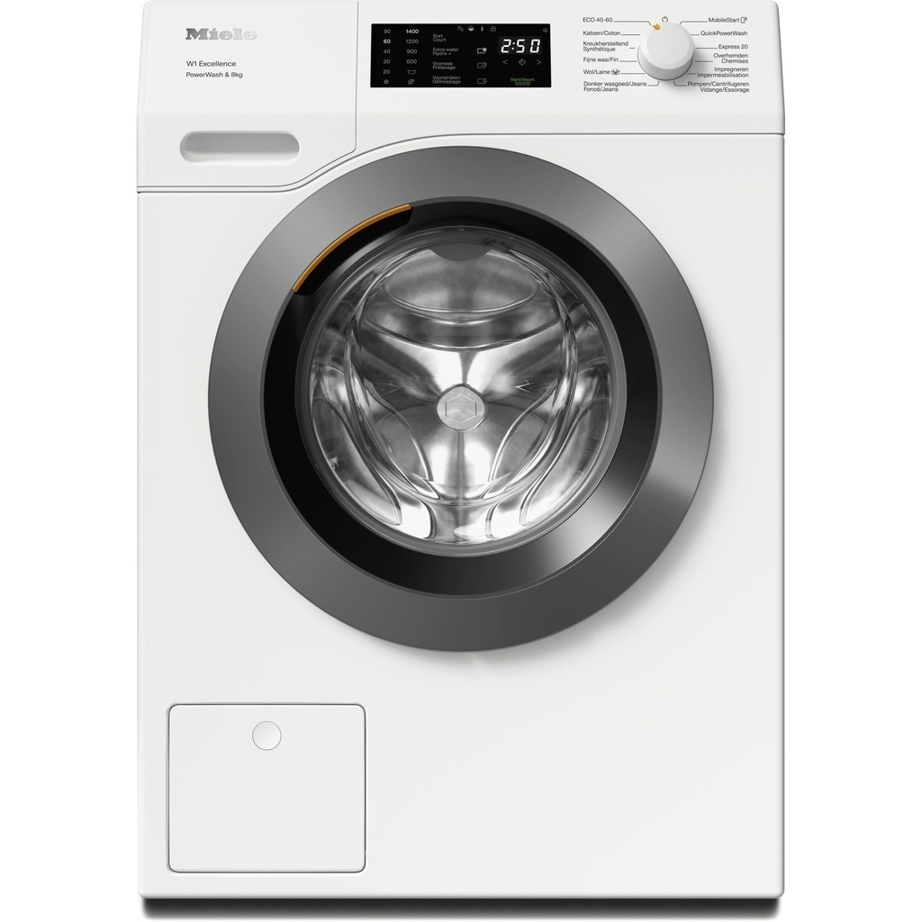 Wasmachine 8kg, 1400t, schuin paneel, Exc Chrome Edition, A-20%