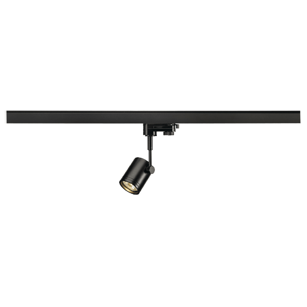 BIMA I lampekop, zwart, GU10, max. 50W, incl. 3-circuit adapter