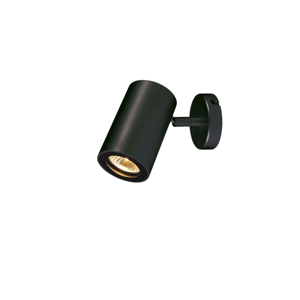 ENOLA_B wand- en plafondarmatuur, single, mat zwart, GU10, max. 50W