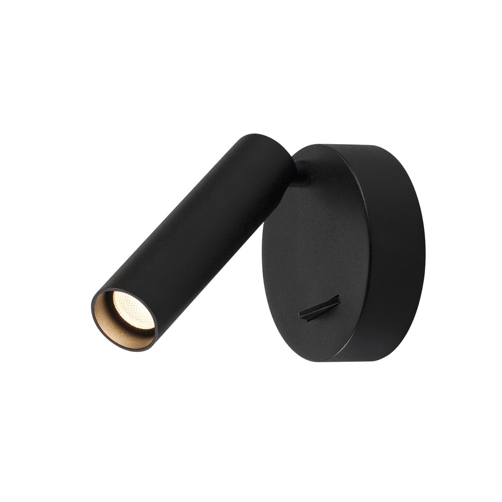 KARPO wand/plafondopbouw LED 7,5W 3000K enkel rond zwart incl. schakelaar