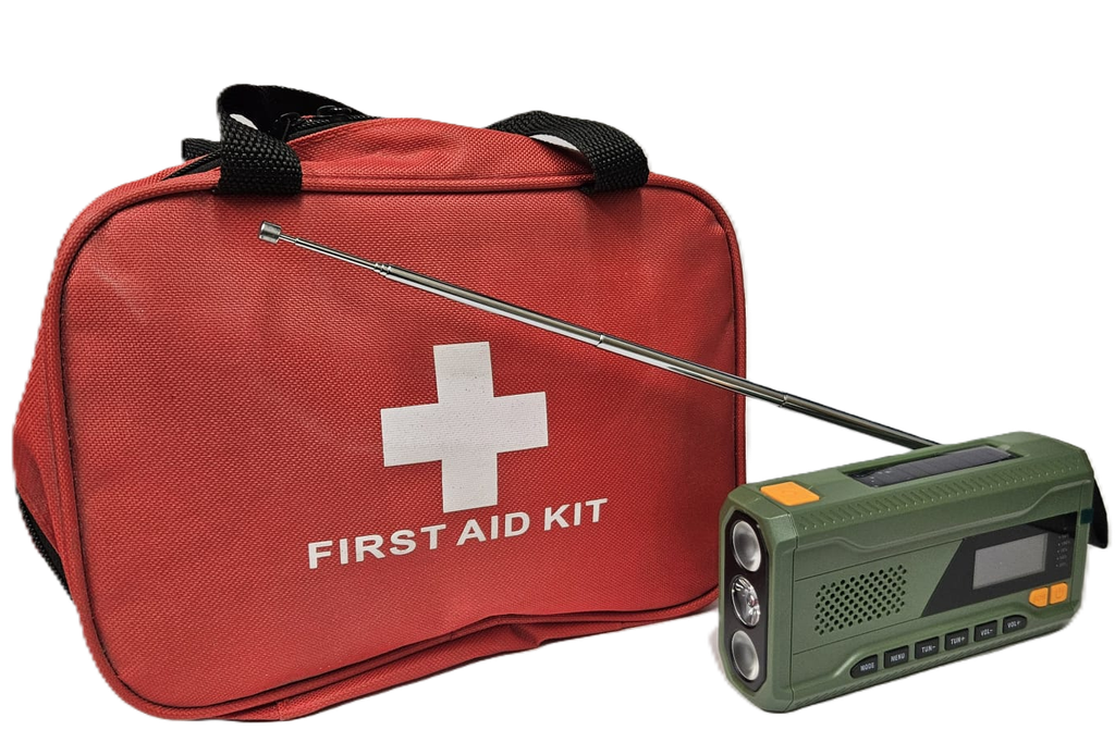 Noodpakket: DAB/FM-radio + complete EHBO-kit (Combi-aanbod)