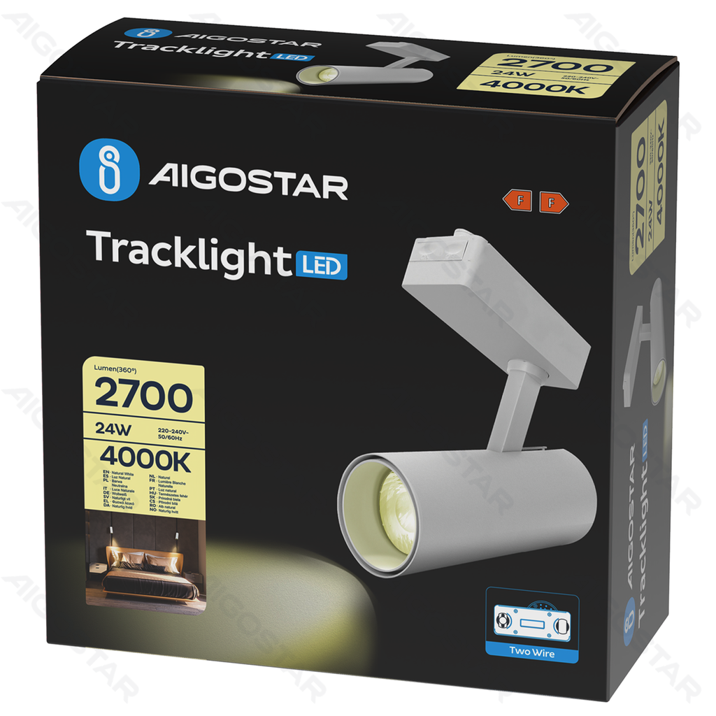 [B10403QZQ] Aigostar LED 2-wire track lighting White 24W