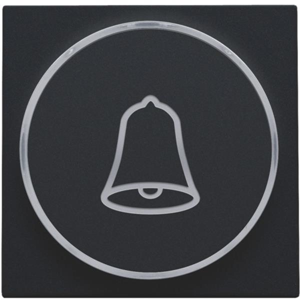NIKO - Toets met belsymbool voor drukknop 6a, e10-lampvoet, zwart - 161-64007