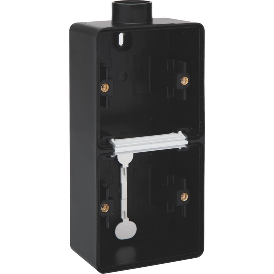 [4448805] Hydro spuitwaterdichte dubbele opbouwdoos, 2 functies, 1 m20-ingang, zwart