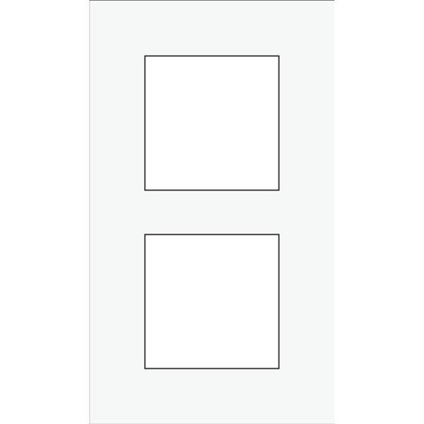 NIKO - Tweevoudige afdekplaat met 60mm centerafstand, verticaal, wit - 241-76200