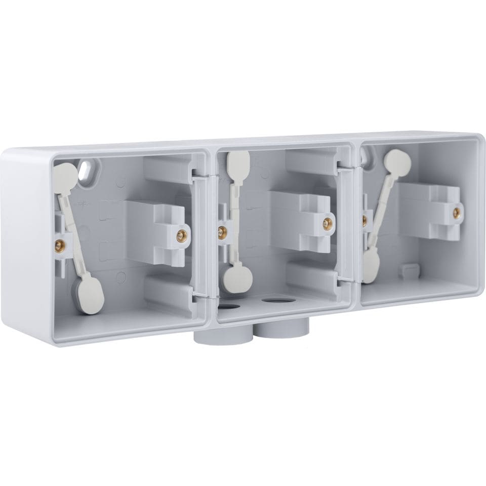 [5448459] NIKO - Hydro spuitwaterdichte 3-voud. opbouwdoos, 3 functies, 2 m20-ingangen, grijs - 700-84902
