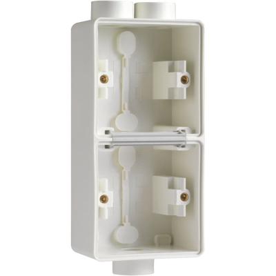 NIKO - Hydro spuitwaterdichte dubbele opbouwdoos, 2 functies, 3 m20-ingangen, wit - 701-84212