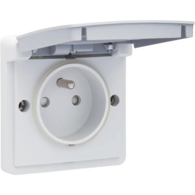 [5664723] NIKO - Hydro spuitwaterdicht stopcontact met penaarde en insteekklemmen, grijs - 700-36605