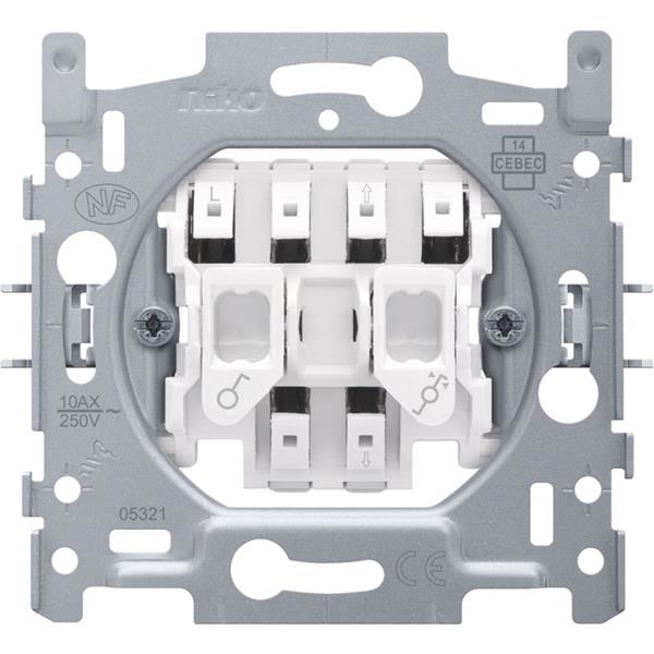 NIKO - Sokkel rolluikschakelaar 10a, elektrisch gescheiden, insteek - 170-05905