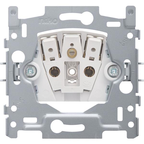 NIKO - Sokkel stopcontact zonder aarding, 21mm, insteekklemmen - 170-31300