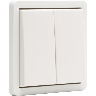 Hydro spuitwaterdichte dubbele drukknop 10a zonder led, no/nc, insteek, wit